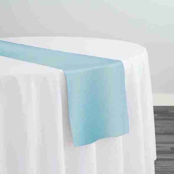 Lamour (Dull) Satin Table Runner in Turquoise 1140 | Rental