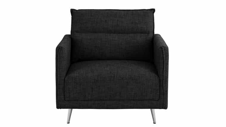 Accent Chair – Andres Mid Century Fabric – Black | Rental