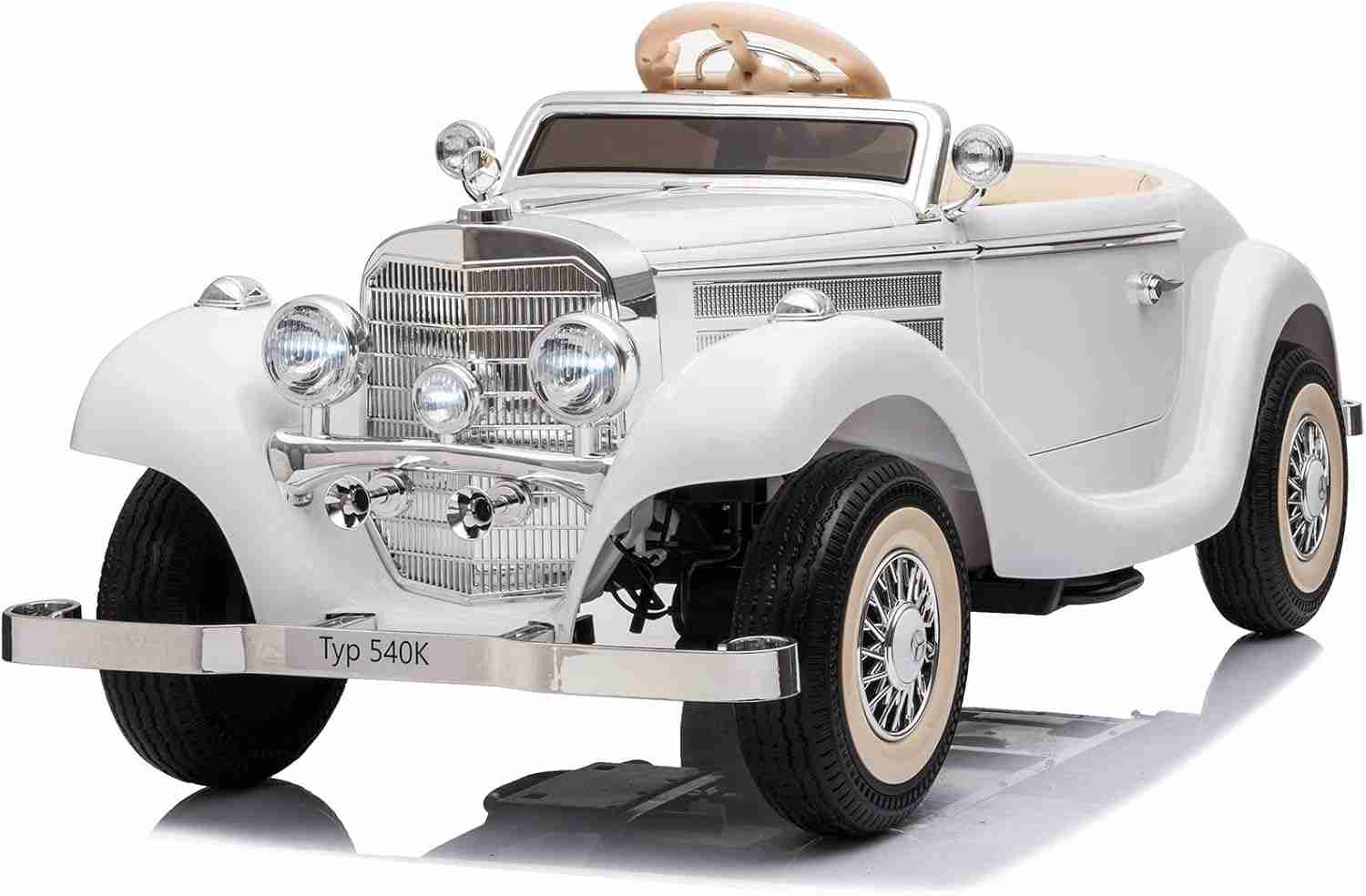 Large Ride On Car Compatible with Benz 12V Battery Powered Electric Vehicles with Remote Control for Kids 4WD Classic Ride on Toys with 2 Seater Parents-Child Ride on Car, White : Toys & Games | Rental