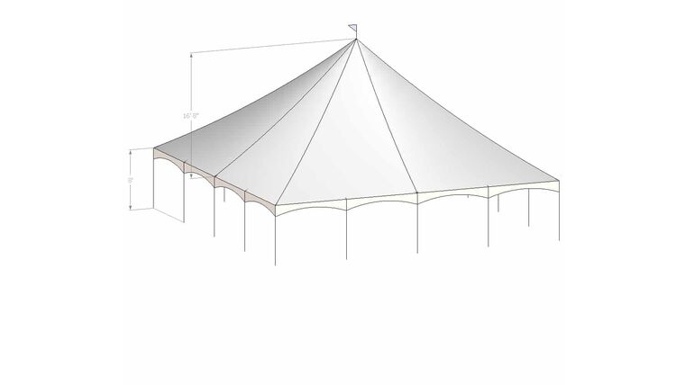 High Peak Tent – 40′ x 40′ -White | Rental