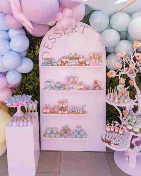 Light Pink Arch Shelf Display Wall | Rental Light Pink Arch Shelf Display Wall | Rental