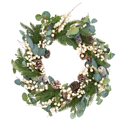 WR352 Pinecone Eucalyptus Wreath | Rental
