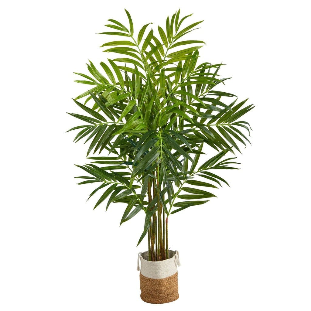 8’ King Palm Artificial Tree with 12 Bendable Branches in Handmade Natural Jute and Cotton Planter | Rental 8’ King Palm Artificial Tree with 12 Bendable Branches in Handmade Natural Jute and Cotton Planter | Rental