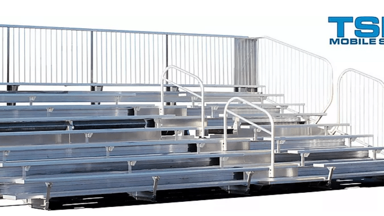 Bleacher – TSP8-144 Mobile Grandstand Bleacher Trailer (Seats 144*) | Rental Bleacher – TSP8-144 Mobile Grandstand Bleacher Trailer (Seats 144*) | Rental