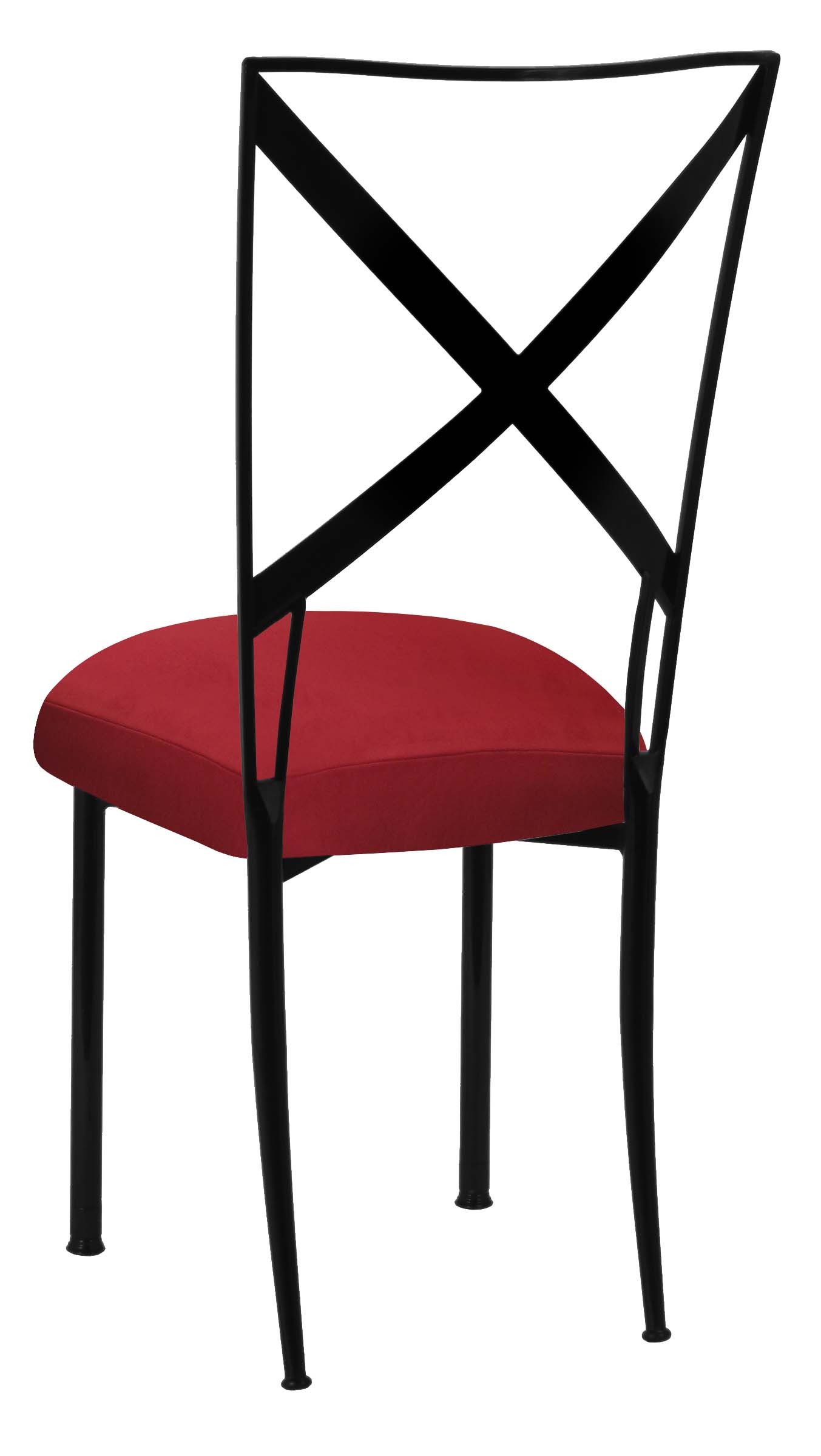 Blak. with Rhino Red Suede Boxed Cushion – Chameleon Chair Collection | Rental