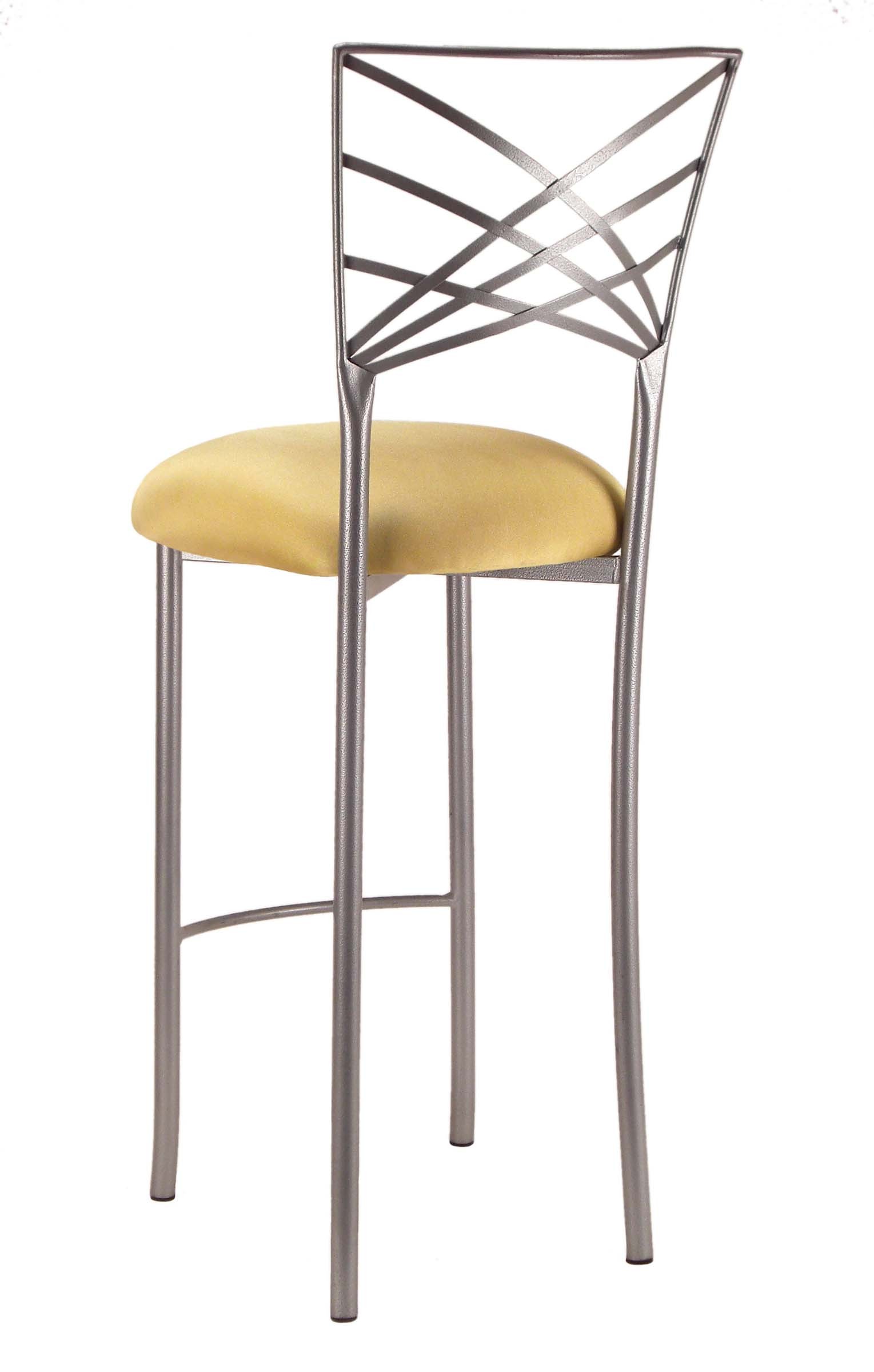 Silver Fanfare Barstool with Gold Stretch Knit – Chameleon Chair Collection | Rental