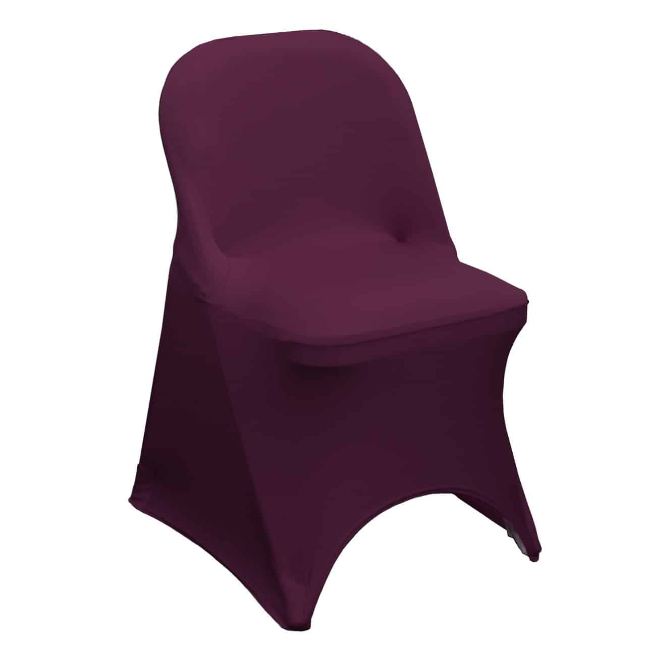 Stretch Spandex Folding Chair Cover Eggplant | Rental
