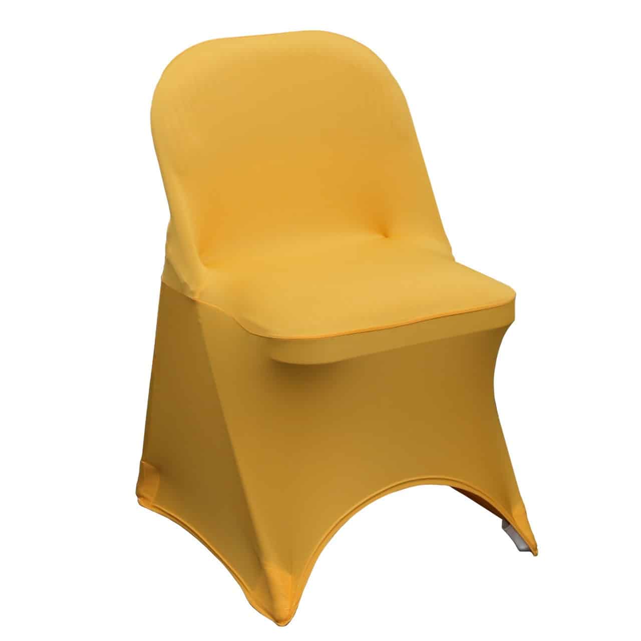 Stretch Spandex Folding Chair Cover Gold | Rental