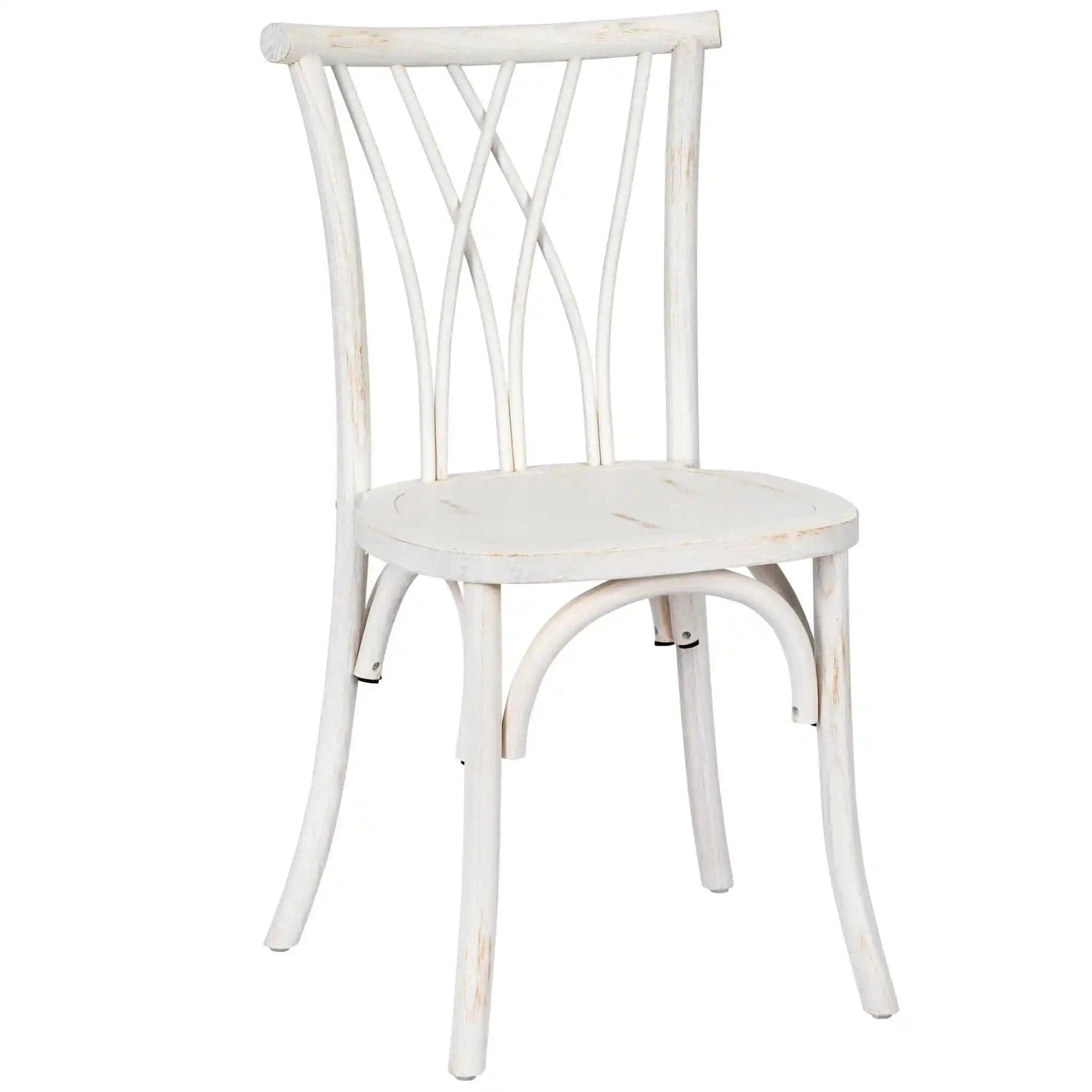White Distressed ToughWood™ Willow Chair | Rental White Distressed ToughWood™ Willow Chair | Rental