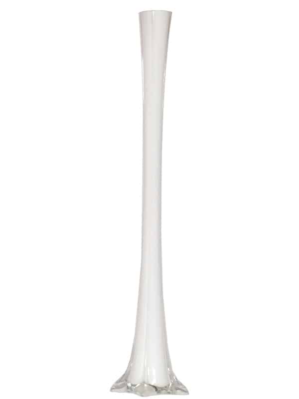 24″ White Glass Eiffel Tower Vase | Rental 24″ White Glass Eiffel Tower Vase | Rental