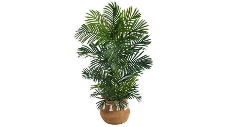 40” Areca Palm Tree in Boho Chic Handmade Natural Cotton Woven Planter with Tassels UV Resistant | Rental 40” Areca Palm Tree in Boho Chic Handmade Natural Cotton Woven Planter with Tassels UV Resistant | Rental