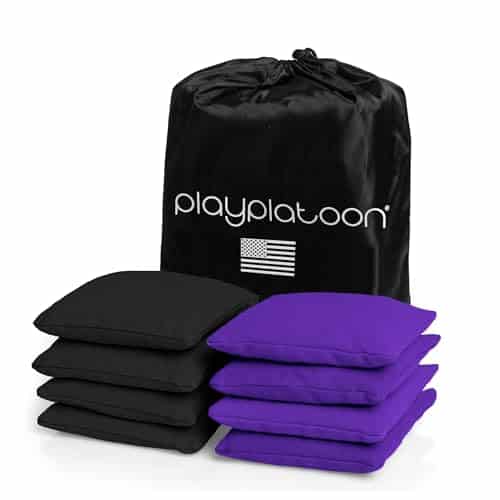 Weather Resistant Cornhole Bean Bags Set of 8 – Regulation Size & Weight – Purple & Black | Rental Weather Resistant Cornhole Bean Bags Set of 8 – Regulation Size & Weight – Purple & Black | Rental