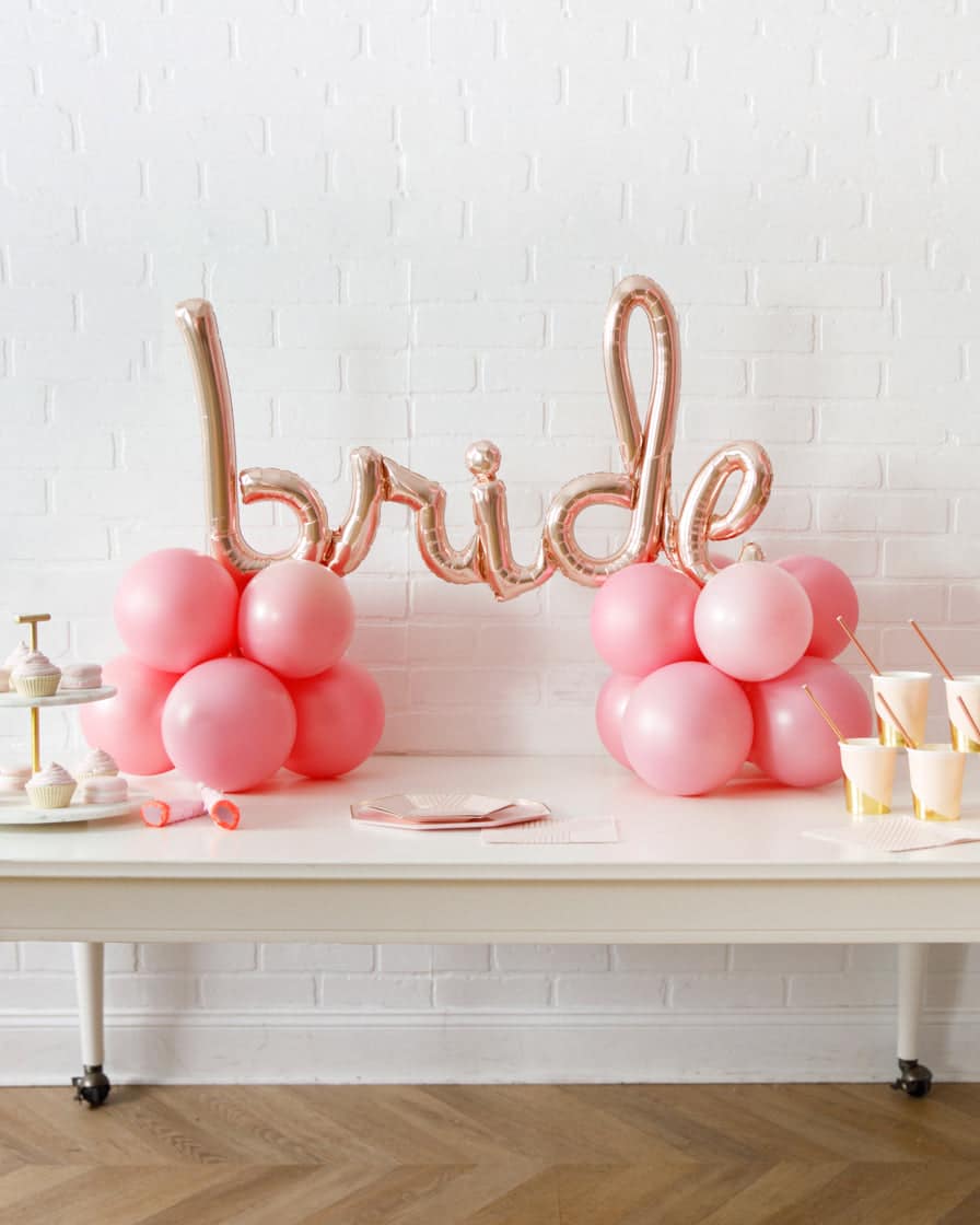 Rosé Bubbles – Tabletop BRIDE Script on Balloon Base – 1.5ft | Rental Rosé Bubbles – Tabletop BRIDE Script on Balloon Base – 1.5ft | Rental