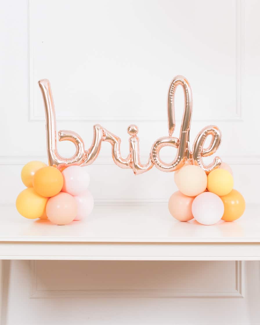 Citrus – Tabletop BRIDE Script on Balloon Base – 1.5ft | Rental Citrus – Tabletop BRIDE Script on Balloon Base – 1.5ft | Rental