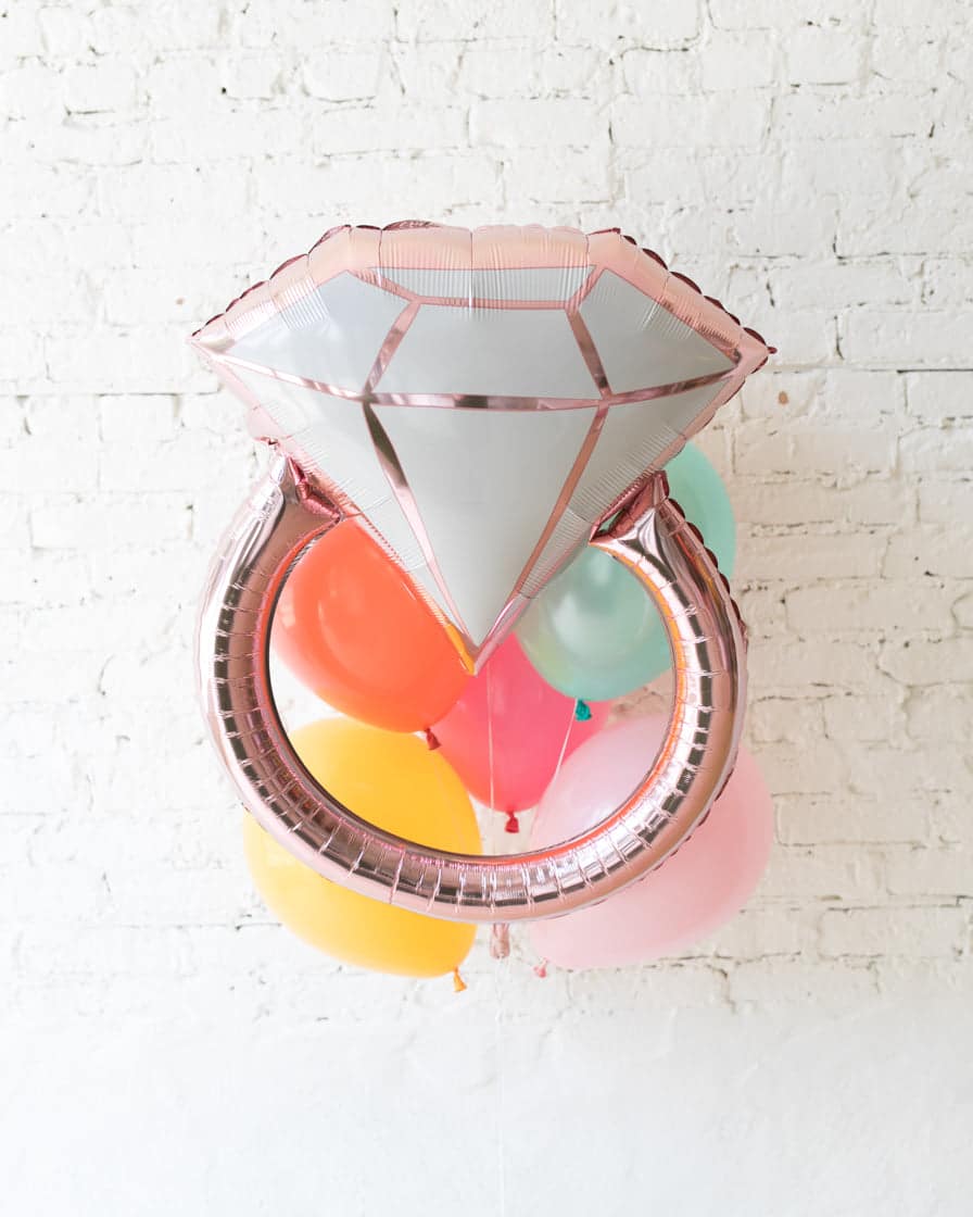 Colorful Bloom – Diamond Ring Foil and 11in Balloons – bouquet of 7 | Rental Colorful Bloom – Diamond Ring Foil and 11in Balloons – bouquet of 7 | Rental
