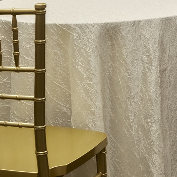 CREAM – *FR* Crushed Taffeta Tablecloth by Eastern Mills – Many Size Options | Rental
