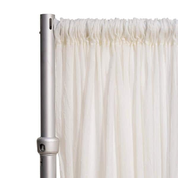 *FR* Crushed Sheer Voile Curtain Panel by Eastern Mills w/ 4″ Pockets – 10ft Wide – Ivory | Rental *FR* Crushed Sheer Voile Curtain Panel by Eastern Mills w/ 4″ Pockets – 10ft Wide – Ivory | Rental