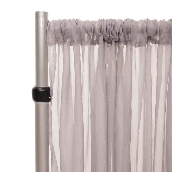 *FR* Crushed Sheer Voile Curtain Panel by Eastern Mills w/ 4″ Pockets – 10ft Wide – Silver | Rental *FR* Crushed Sheer Voile Curtain Panel by Eastern Mills w/ 4″ Pockets – 10ft Wide – Silver | Rental