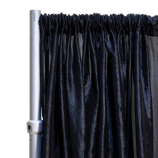 *FR* Crushed Taffeta Drape Panel by Eastern Mills 9 1/2 FT Wide w/ 4″ Sewn Rod Pocket – Black | Rental *FR* Crushed Taffeta Drape Panel by Eastern Mills 9 1/2 FT Wide w/ 4″ Sewn Rod Pocket – Black | Rental