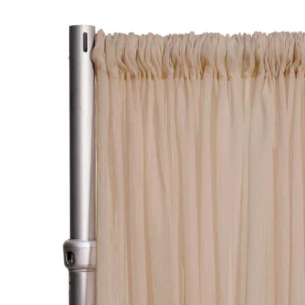 *FR* Crushed Sheer Voile Curtain Panel by Eastern Mills w/ 4″ Pockets – 10ft Wide – Sand | Rental *FR* Crushed Sheer Voile Curtain Panel by Eastern Mills w/ 4″ Pockets – 10ft Wide – Sand | Rental