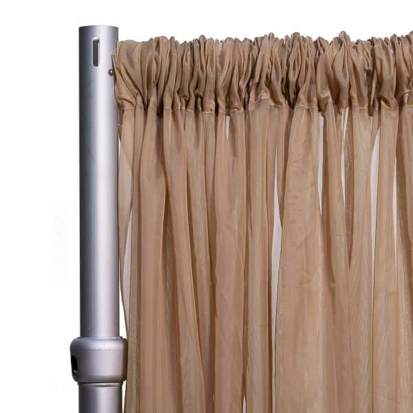 *FR* Crushed Sheer Voile Curtain Panel by Eastern Mills w/ 4″ Pockets – 10ft Wide – Caramel | Rental *FR* Crushed Sheer Voile Curtain Panel by Eastern Mills w/ 4″ Pockets – 10ft Wide – Caramel | Rental