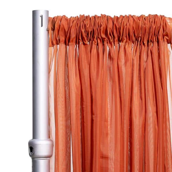 *FR* 10ft Wide Sheer Voile Curtain Panel by Eastern Mills w/ 4″ Pockets – Rust | Rental *FR* 10ft Wide Sheer Voile Curtain Panel by Eastern Mills w/ 4″ Pockets – Rust | Rental