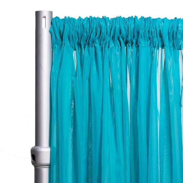 *FR* 10ft Wide Sheer Voile Curtain Panel by Eastern Mills w/ 4″ Pockets – Teal Blue | Rental *FR* 10ft Wide Sheer Voile Curtain Panel by Eastern Mills w/ 4″ Pockets – Teal Blue | Rental