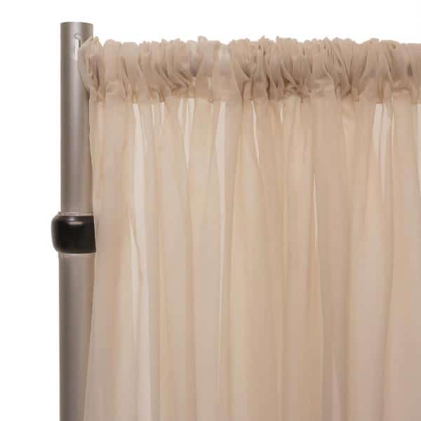 *FR* 10ft Wide Sheer Voile Curtain Panel by Eastern Mills w/ 4″ Pockets – Sand | Rental *FR* 10ft Wide Sheer Voile Curtain Panel by Eastern Mills w/ 4″ Pockets – Sand | Rental