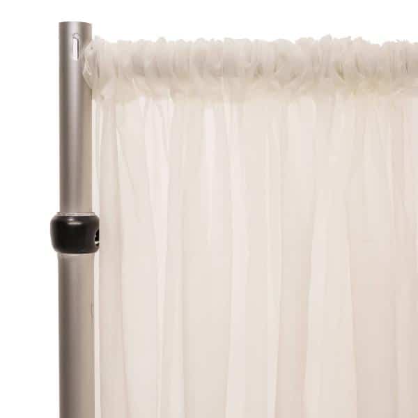 *FR* 10ft Wide Sheer Voile Curtain Panel by Eastern Mills w/ 4″ Pockets – Ivory | Rental *FR* 10ft Wide Sheer Voile Curtain Panel by Eastern Mills w/ 4″ Pockets – Ivory | Rental