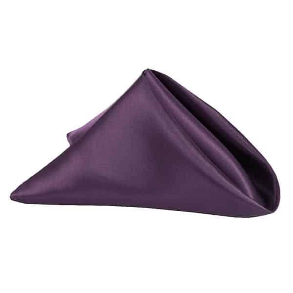 Sleek Satin Napkin 20″x20″ – Eggplant/Plum | Rental Sleek Satin Napkin 20″x20″ – Eggplant/Plum | Rental