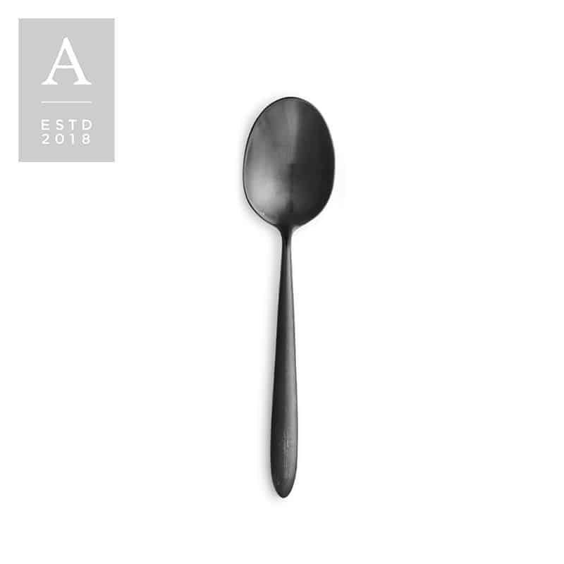 Muse Black Brushed Oval Soup Spoon | Rental