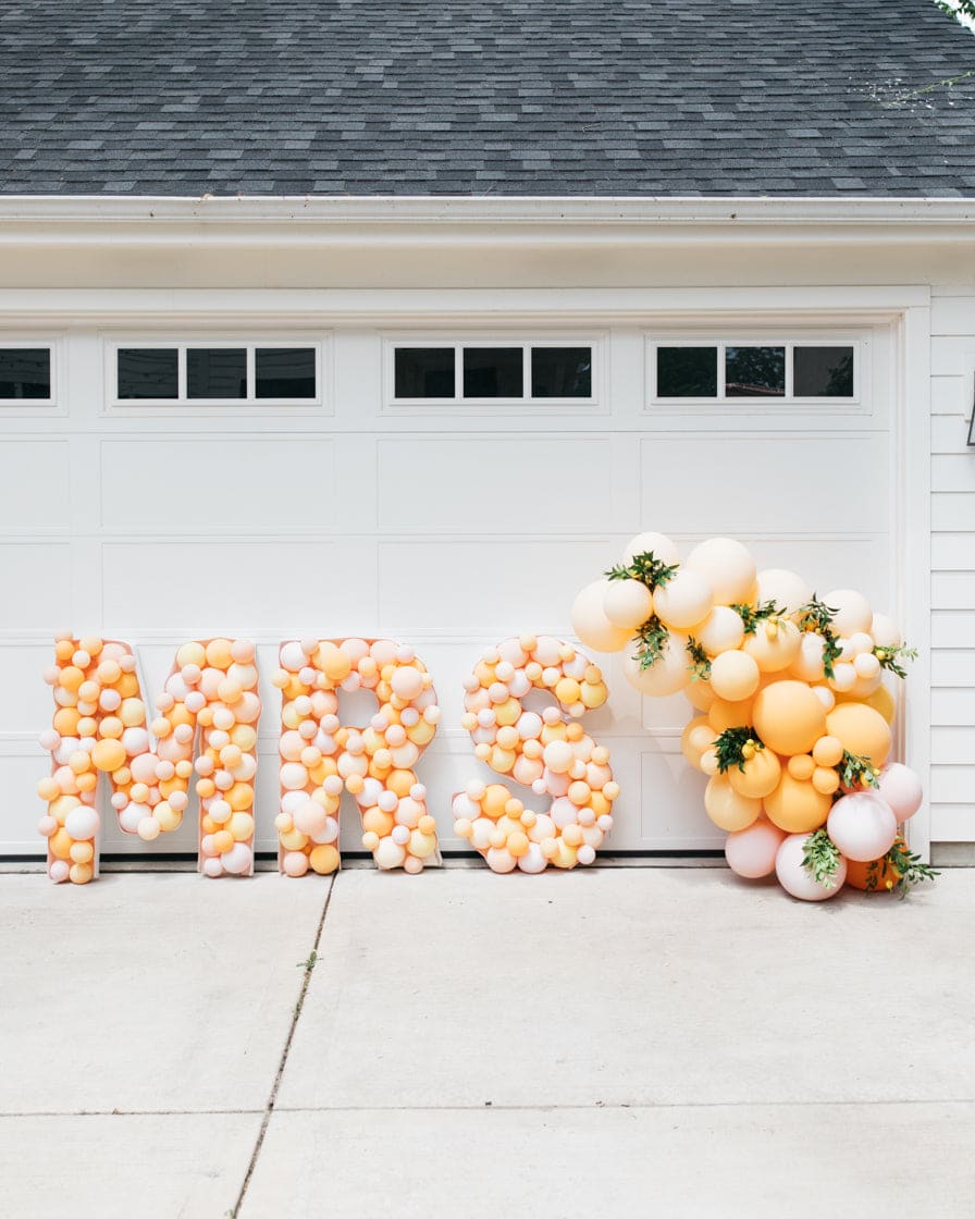 OUTDOOR – Bridal – MRS Mosaic Letters with Garland – 4ft | Rental OUTDOOR – Bridal – MRS Mosaic Letters with Garland – 4ft | Rental