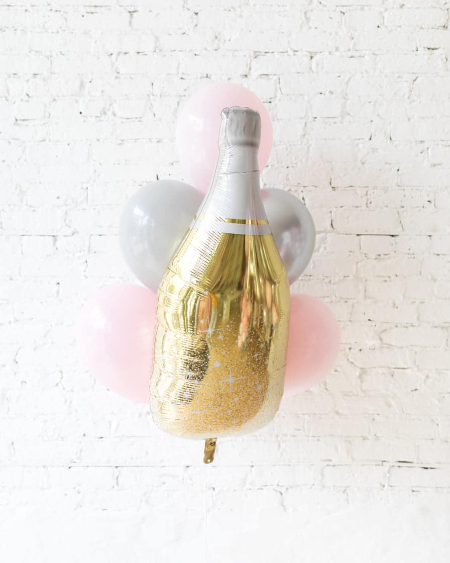 Pink Chic – Champagne Foil and 11in Balloons – bouquet of 7 | Rental Pink Chic – Champagne Foil and 11in Balloons – bouquet of 7 | Rental
