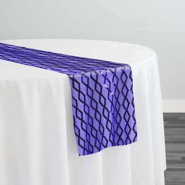 Vortex Sequins Table Runner in Purple | Rental Vortex Sequins Table Runner in Purple | Rental