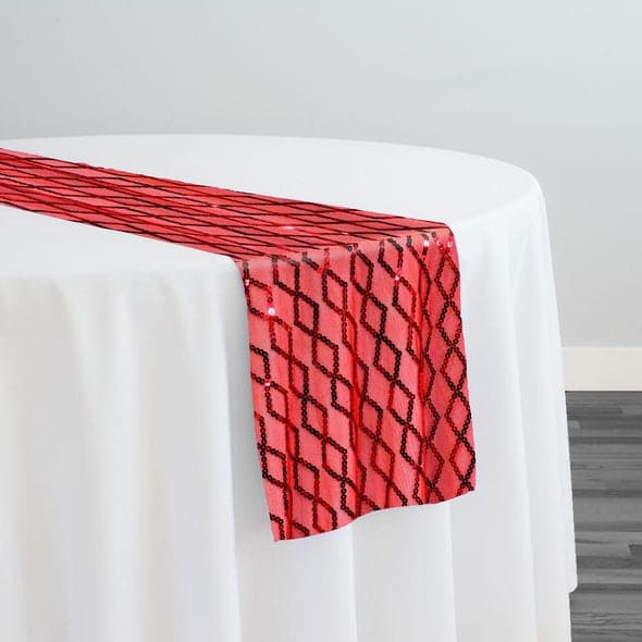 Vortex Sequins Table Runner in Red | Rental Vortex Sequins Table Runner in Red | Rental