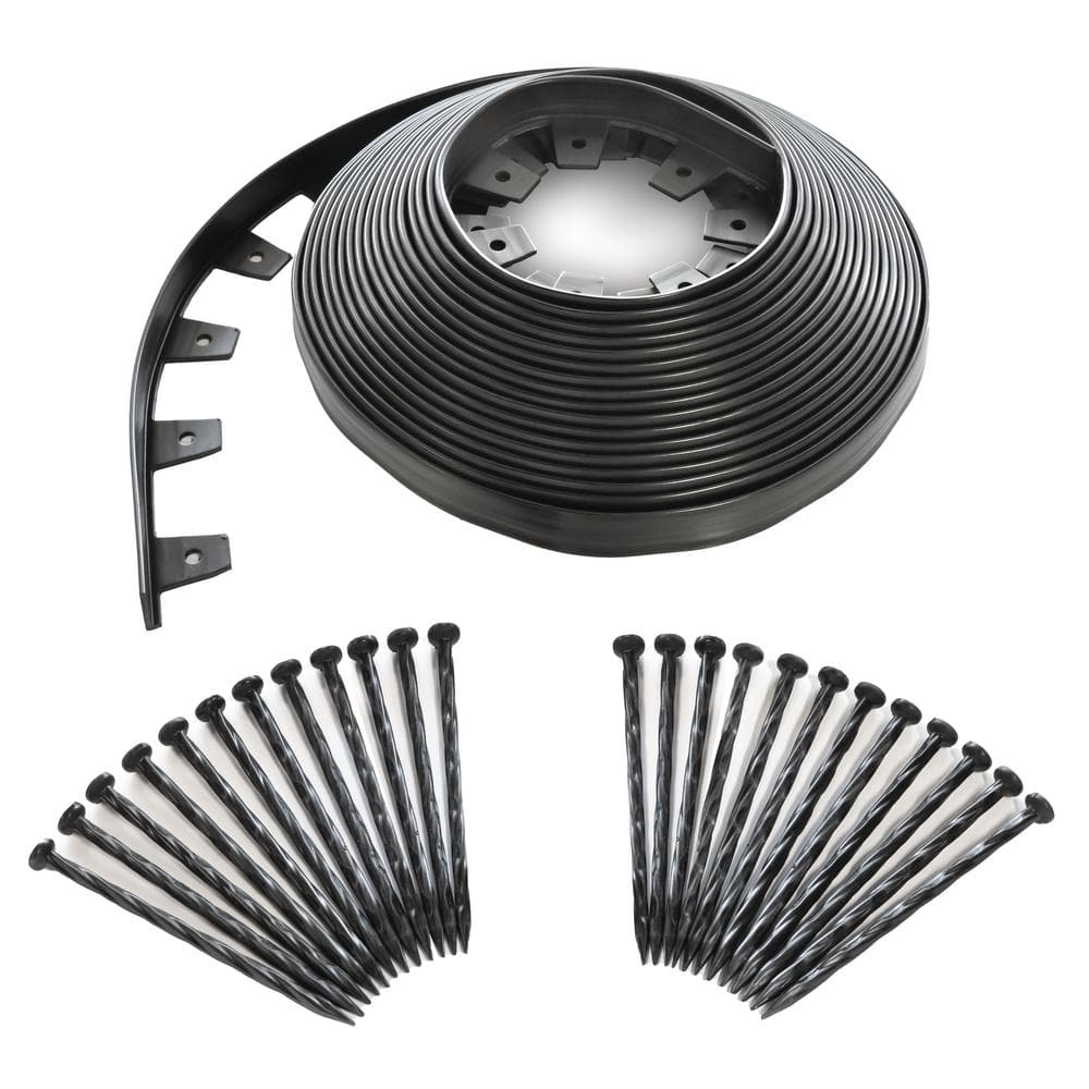 Vigoro — 60 ft. No-Dig Plastic Landscape Edging Kit | Rental Vigoro — 60 ft. No-Dig Plastic Landscape Edging Kit | Rental