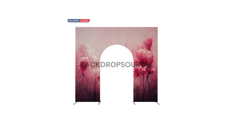 Red Half Arch Backdrop | Rental