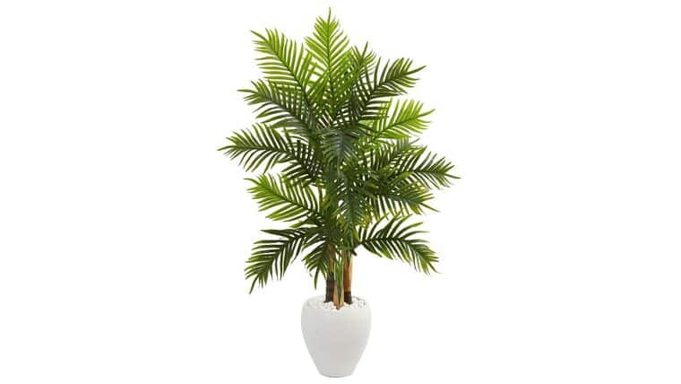 52” Areca Palm Artificial Tree in White Planter with Stand (Real Touch) | Rental 52” Areca Palm Artificial Tree in White Planter with Stand (Real Touch) | Rental