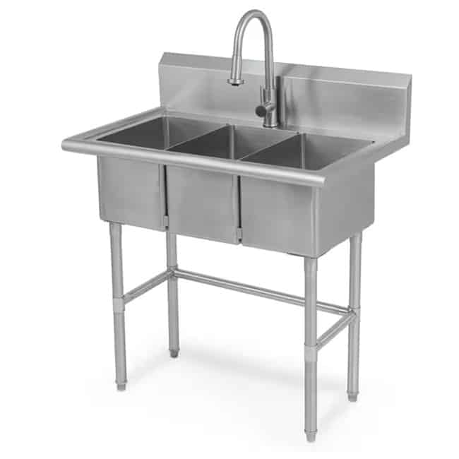 3-Bowl Sink with Faucet | Rental