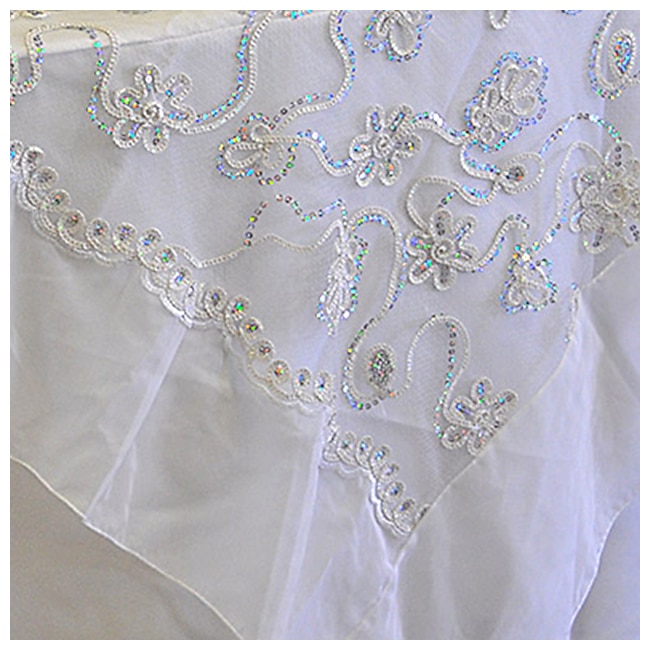 Sheer Flower Sequins White | Rental