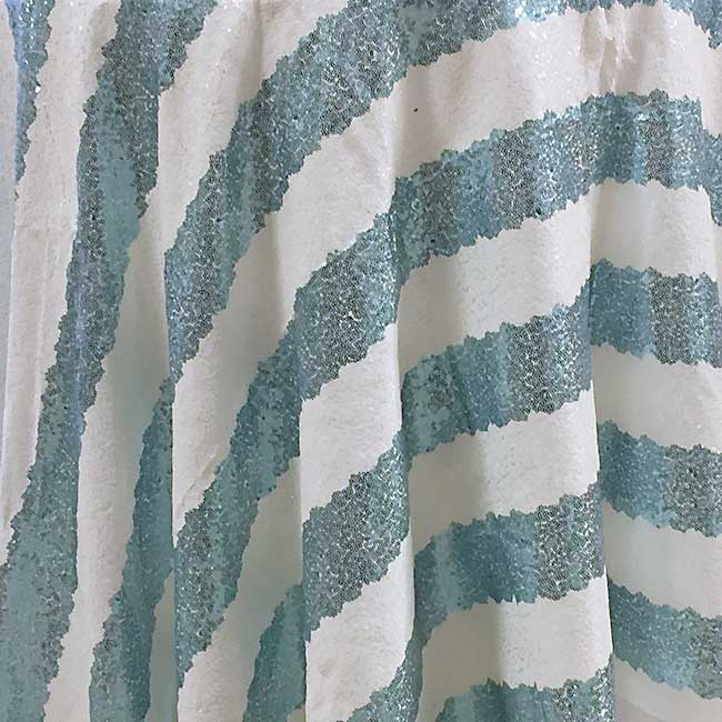 Sequin White Turquoise Stripes | Rental