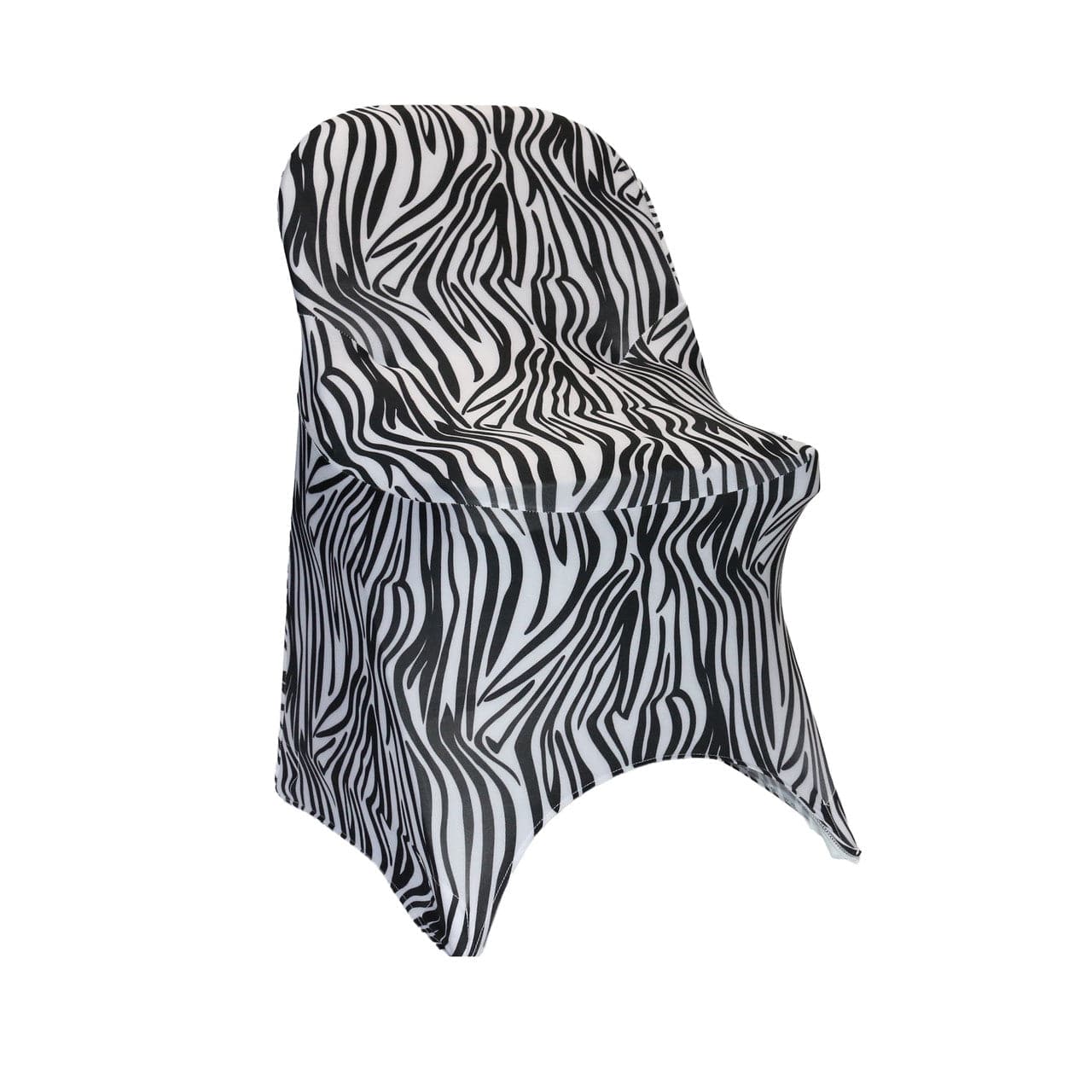 Print Spandex Folding Chair Cover in Zebra | Rental Print Spandex Folding Chair Cover in Zebra | Rental