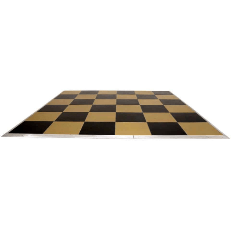 Custom Sze | Slate Black & Gold Check Dance Floor | Rental Custom Sze | Slate Black & Gold Check Dance Floor | Rental