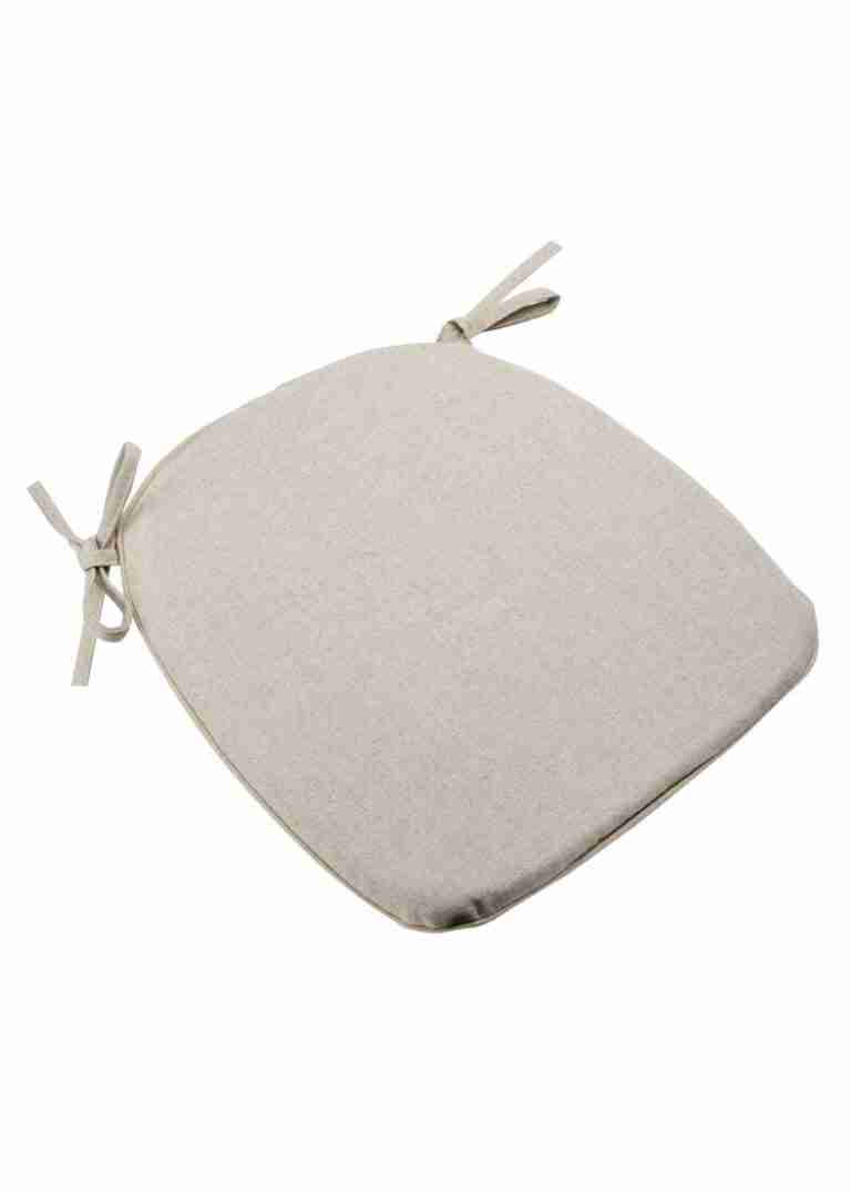 Beige Tweed 1.5″ Thick Cross Back Cushion with Tie Straps | Rental