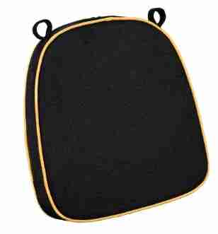 Black with Gold Piping 2.5″ Thick Chair Cushion – World’s Best Cushions | Rental