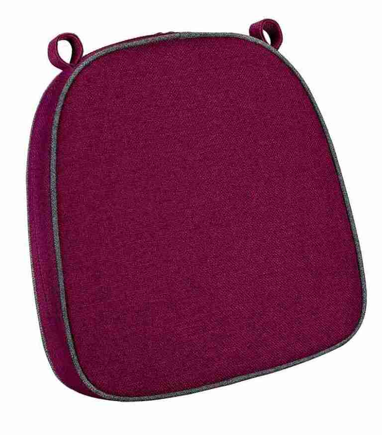Burgundy with Dark Gray Piping 2.5″ Thick Chair Cushion – World’s Best Cushions | Rental