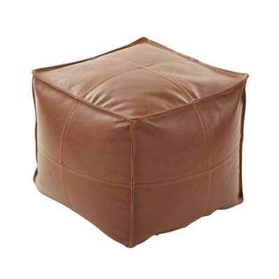 PU555 Leather Patchwork Pouf | Rental